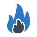 Flame glyph colour vector  icon Royalty Free Stock Photo