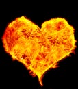 Flame Heart on Black Royalty Free Stock Photo