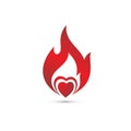 Flame heart icon modern symbol for graphic and web design