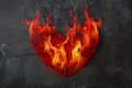 Flame of the heart. Real love. The heart is on fire.