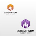 Flame Hexagon Logo Royalty Free Stock Photo