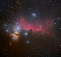 Flame and Horsehead nebulae Royalty Free Stock Photo
