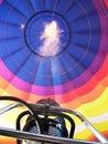 Flame from within a hot air balloon