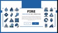 flame hot fire burn bonfire heat landing header vector Royalty Free Stock Photo