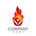 Flame logo fire icon. Fire flame logo design template. Royalty Free Stock Photo