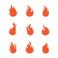 flame icon fire vector design