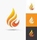 Flame icon in a shape of droplet Royalty Free Stock Photo