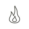 Flame icon vector. Line fire symbol.