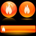 Flame icons.