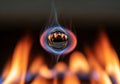 Flame igniting gas burner Royalty Free Stock Photo