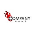 Flame logo fire icon. Fire flame logo design template Royalty Free Stock Photo