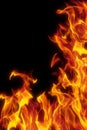 Flame isolated over black background Royalty Free Stock Photo