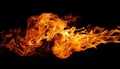 Flame isolated over black background Royalty Free Stock Photo