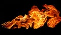 Flame isolated over black background Royalty Free Stock Photo