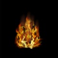 Flame Fire Isolated over Black Background Royalty Free Stock Photo
