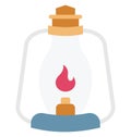Flame Lantern Color Vector Icon which can easily modify or edit