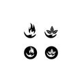 Flame leaf logo vector icon