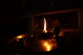 Flame light prayer devotional dark background Royalty Free Stock Photo