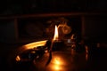 Flame light prayer devotional dark background Royalty Free Stock Photo