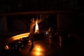 Flame light prayer devotional dark background