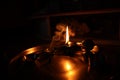 Flame light prayer devotional dark background Royalty Free Stock Photo