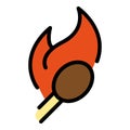 Flame match icon vector flat Royalty Free Stock Photo