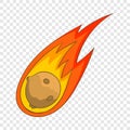 Flame meteorite icon, cartoon style