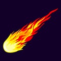 Flame meteorite icon, cartoon style