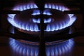 Flame of a methane gas burner Royalty Free Stock Photo