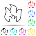 flame multi color style icon. Simple thin line, outline vector of web icons for ui and ux, website or mobile application Royalty Free Stock Photo