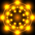 Flame neon circle