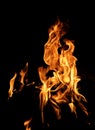 Flame pattern. Flames on black backdrop. Glowing flames on black background. Inferno effect with flame. Blazing fire. Flame Royalty Free Stock Photo