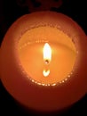 Flame in Pink Candle Royalty Free Stock Photo