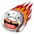 Flame scary baseball ball burn hot Royalty Free Stock Photo