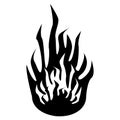 Flame silhouette. Burning elements. Fire sign