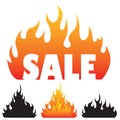 Flame silhouettes. Royalty Free Stock Photo