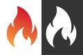 Flame. Simple icon set. Flat style element for graphic design. Vector EPS10 illustration. Royalty Free Stock Photo