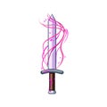 flame sword effect cartoon vector illustration Royalty Free Stock Photo