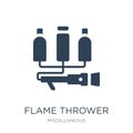 flame thrower icon in trendy design style. flame thrower icon isolated on white background. flame thrower vector icon simple and