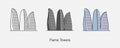 Flame Towers icon in different style vector illustration