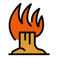 Flame trunk icon vector flat