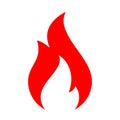 Flame. Two tongue fire. Icon illustration logo Royalty Free Stock Photo