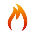 Flame. Two tongue fire. Icon illustration logo - vector Royalty Free Stock Photo