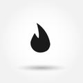 flame vector icon  fire simple icon Royalty Free Stock Photo