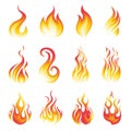 Flame vector set Royalty Free Stock Photo