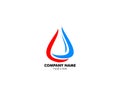 Flame and Water Logo Design, Plumbing and Heating Logo Design Template Vector Royalty Free Stock Photo