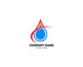 Flame and Water Logo Design, Plumbing and Heating Logo Design Template Vector Royalty Free Stock Photo