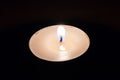 Flame of white candle at night Royalty Free Stock Photo