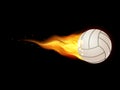 Flamed volley ball Royalty Free Stock Photo