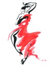 Flamenco. Beautiful Dancing Woman